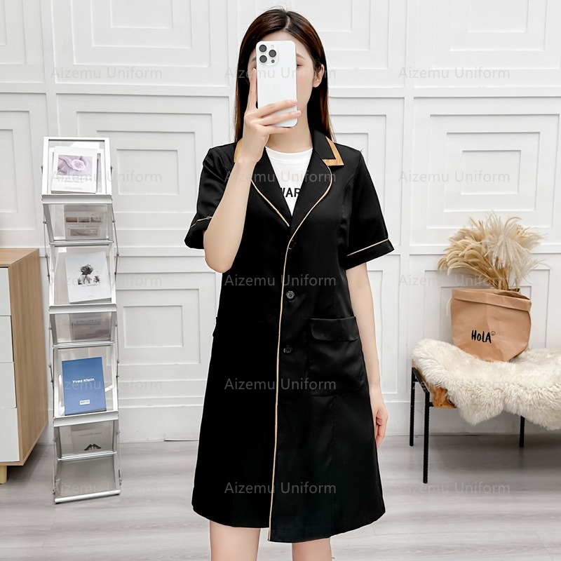 Medical Lab Coat - 미용사 가운 여성 살롱 실험실 코트