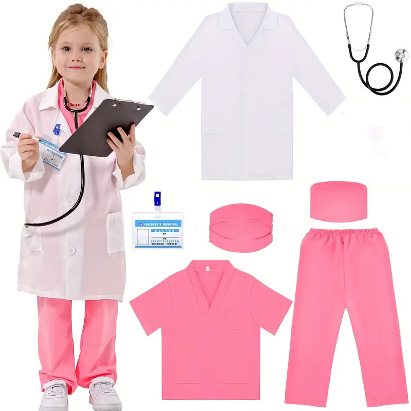 Medical Lab Coat - 7PCS 어린이 의사 간호사 코스프레 복장