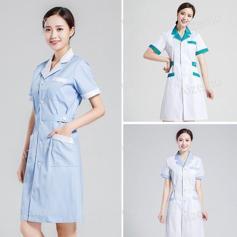 Medical Lab Coat - 유니섹스 반팔 뷰티 살롱 스크럽 드레스