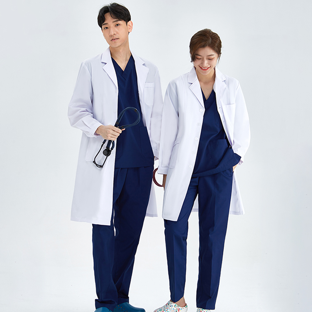 Medical Lab Coat - 남녀공용 화이트 코트, 병원 의사 슬림
