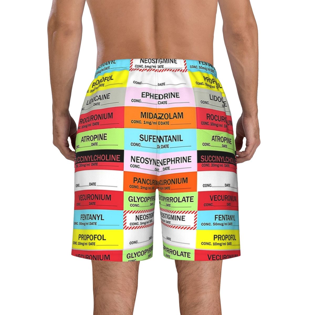 마취제약 라벨 트렁크 비치 보드 쇼츠 캐주얼 퀵 드라이 - Medical Label 리뷰 및 가격