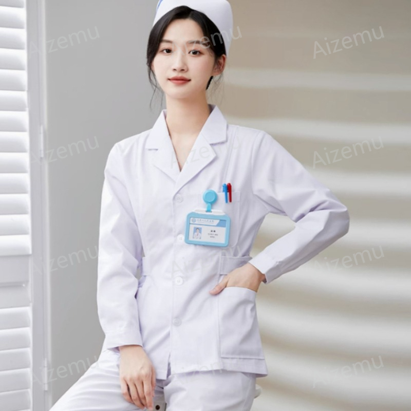 새로운 흰색 긴팔 간호사 유니폼 실험복 의사 유니폼 여 - Medical Lab Coat 리뷰 및 가격