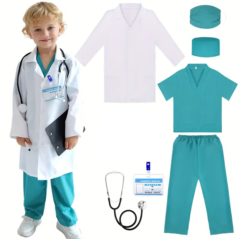 7PCS 어린이 의사 간호사 코스프레 복장 소년 소녀  - Medical Lab Coat 리뷰 및 가격