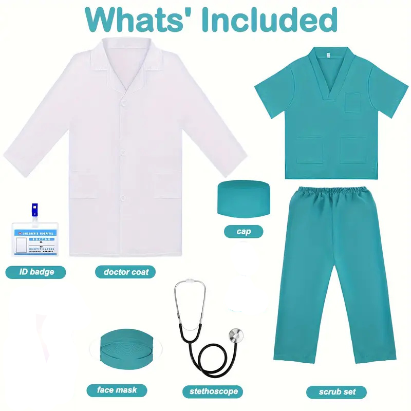 7PCS 어린이 의사 간호사 코스프레 복장 소년 소녀  - Medical Lab Coat 리뷰 및 가격