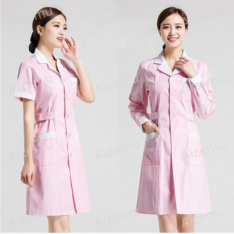 유니섹스 반팔 뷰티 살롱 스크럽 드레스 화이트 약국 의 - Medical Lab Coat 리뷰 및 가격
