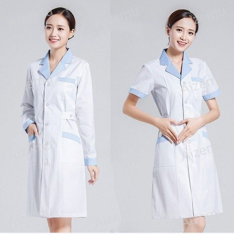유니섹스 반팔 뷰티 살롱 스크럽 드레스 화이트 약국 의 - Medical Lab Coat 리뷰 및 가격