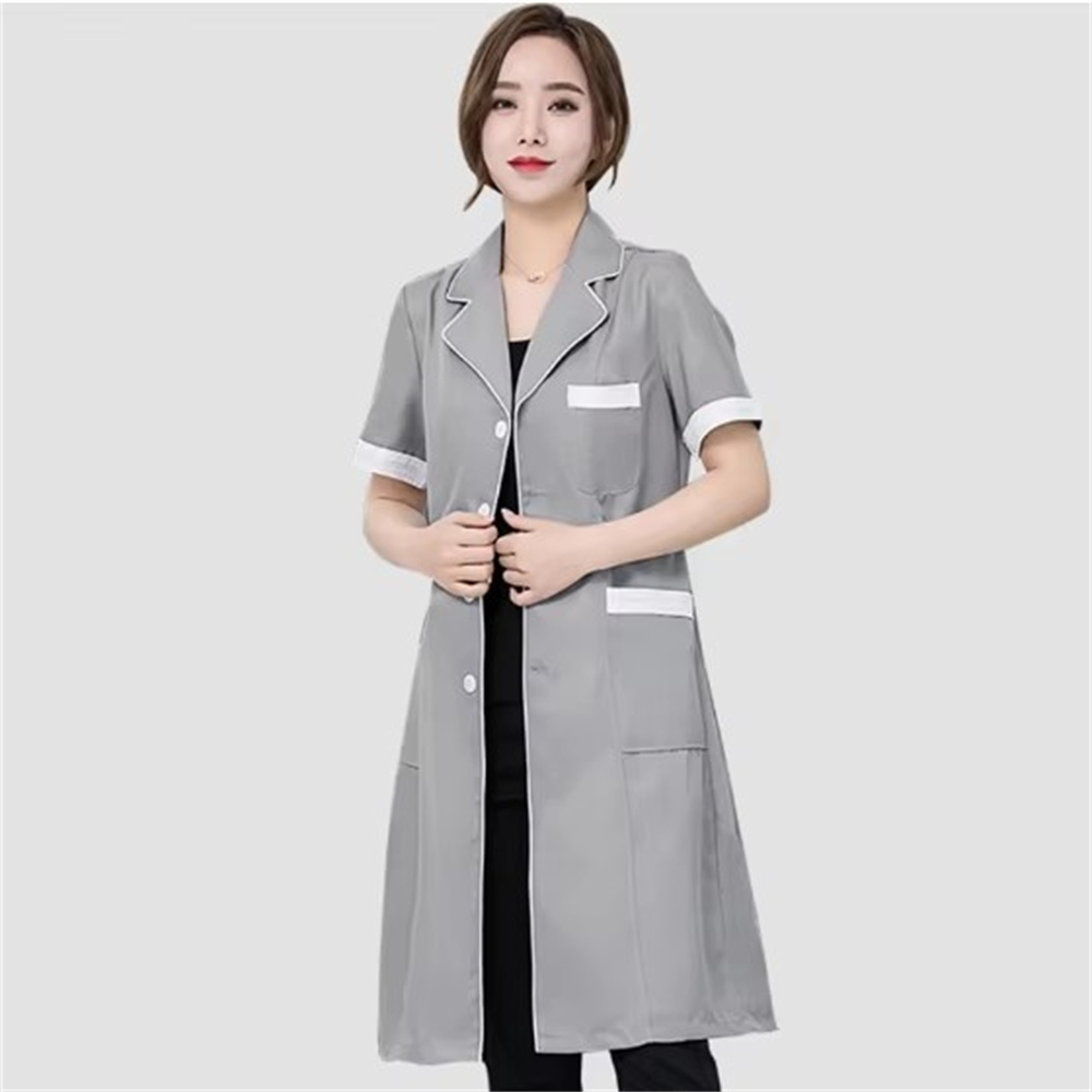 고급 회색 단색 슬림 단순 주름 방지 스파 유니폼 미용 - Medical Lab Coat 리뷰 및 가격
