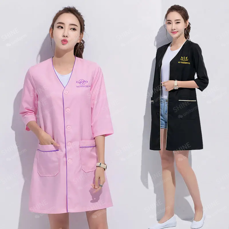 미용 유니폼 미용사 맞춤형 로고스킨 관리자 작업복 스파 - Medical Lab Coat 리뷰 및 가격