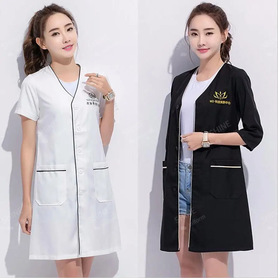 미용 유니폼 미용사 맞춤형 로고스킨 관리자 작업복 스파 - Medical Lab Coat 리뷰 및 가격